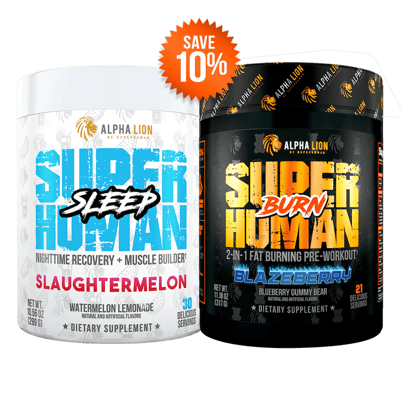 SUPERHUMAN FAT LOSS STACK - SuperHuman Burn + SuperHuman Sleep - 1 Alphalion