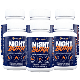 NIGHT BURN - Nighttime Fat Burner NL x6 6 Bottles - Alpha Lion