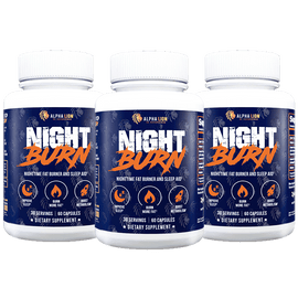 NIGHT BURN - Nighttime Fat Burner NL x3 3 Bottles - Alpha Lion