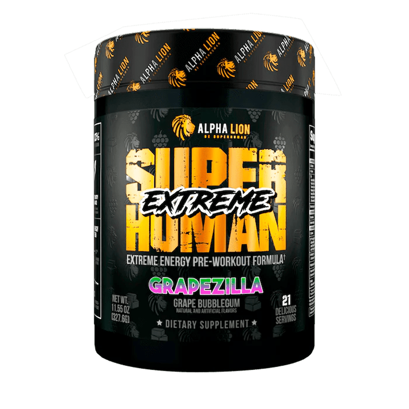 SUPERHUMAN® EXTREME - Extreme Energy Pre-Workout Formula GRAPEZILLA (Grape Bubblegum) - Alpha Lion