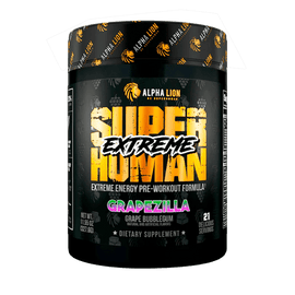 SUPERHUMAN® EXTREME - Extreme Energy Pre-Workout Formula GRAPEZILLA (Grape Bubblegum) - Alpha Lion