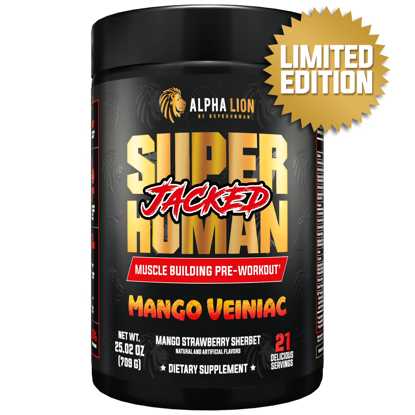 SUPERHUMAN JACKED Mango Veiniac (Mango Strawberry Sherbet) - Alpha Lion