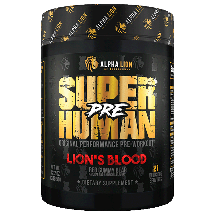 SUPERHUMAN® PRE-WORKOUT - Original Performance Pre-Workout† .. LION'S BLOOD (Red Gummy Bear) - Alpha Lion