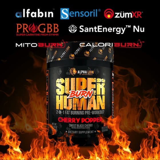 SUPERHUMAN® BURN - 2 in 1 Fat Burning Pre-Workout† UP - 4 Alphalion