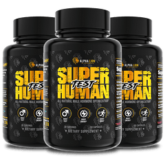 SUPERHUMAN® TEST - Natural Male Hormone Optimization. 3 Bottles - Alpha Lion